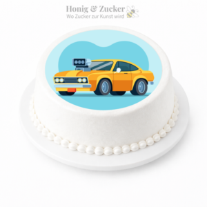tortenaufleger gelbe wagen