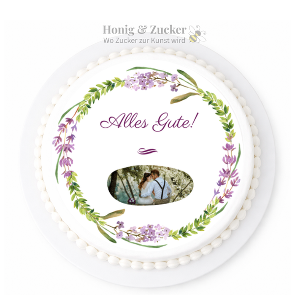 tortenaufleger-hochzeit tortenaufleger Lavendelkranz