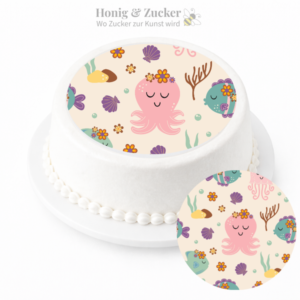 tortenaufleger Meerestiere krake