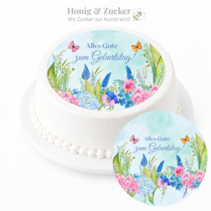 tortenaufleger pastel blumen