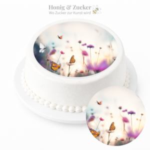 tortenaufleger schmetterling blumen