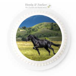 tortenaufleger schwarze pferd