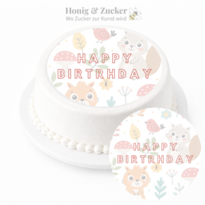 tortenaufleger waldteire geburtstag