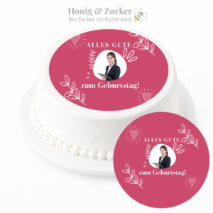 tortenaufleger für junge Mädchen, Stilisierte Blumen